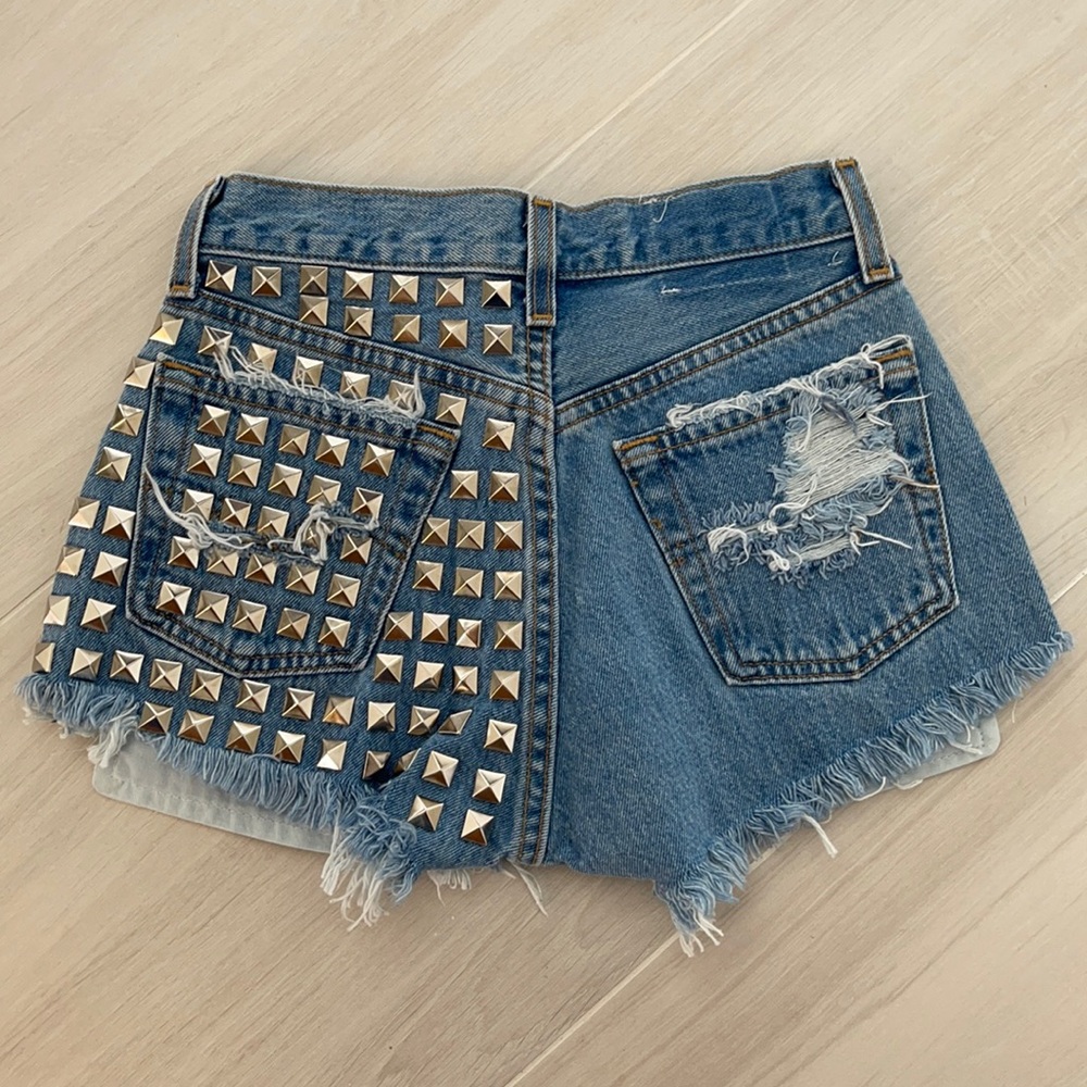 Levi's Blue Jean Shorts with Gold Studs